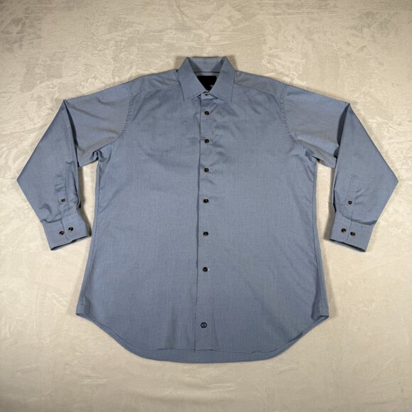 David Donahue Other - David Donahue Dress Shirt Men Size 16.5 32 / 33 Blue Long Sleeve 100% Cotton GUC